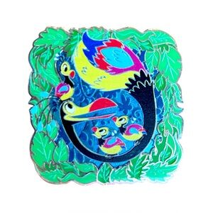 Disney Parks Pixar Up Kevin and Babies Jungle Foliage Enamel Pin 2” x 2”